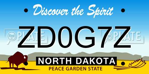 ZD0G7Z North Dakota License Plate