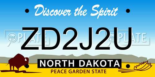 ZD2J2U North Dakota License Plate