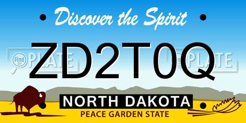ZD2T0Q North Dakota License Plate