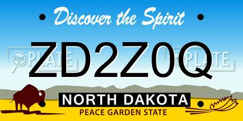 ZD2Z0Q North Dakota License Plate