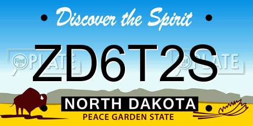 ZD6T2S North Dakota License Plate