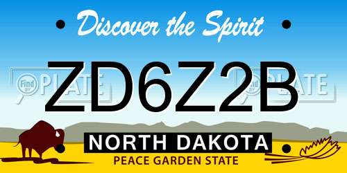 ZD6Z2B North Dakota License Plate