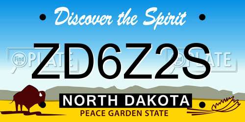 ZD6Z2S North Dakota License Plate