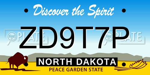 ZD9T7P North Dakota License Plate