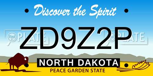 ZD9Z2P North Dakota License Plate