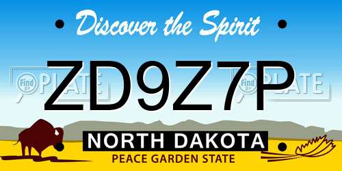 ZD9Z7P North Dakota License Plate