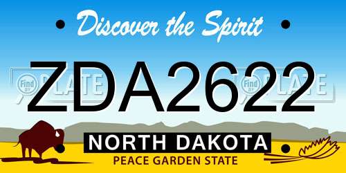 ZDA2622 North Dakota License Plate