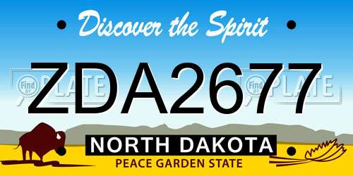 ZDA2677 North Dakota License Plate