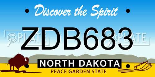 ZDB683 North Dakota License Plate