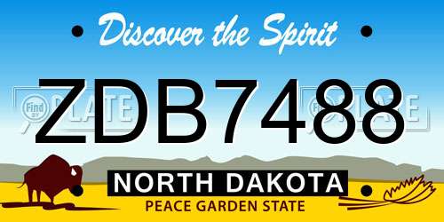 ZDB7488 North Dakota License Plate