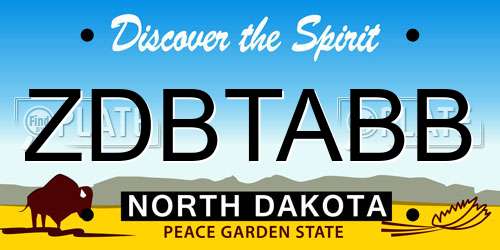 ZDBTABB North Dakota License Plate