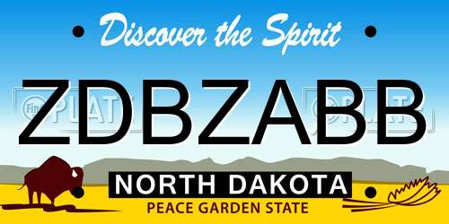 ZDBZABB North Dakota License Plate