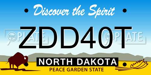 ZDD40T North Dakota License Plate