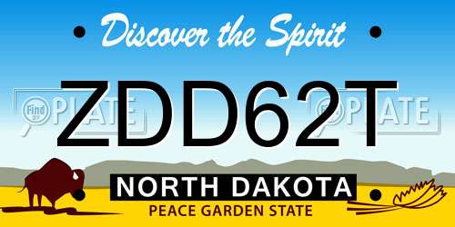 ZDD62T North Dakota License Plate
