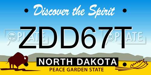 ZDD67T North Dakota License Plate