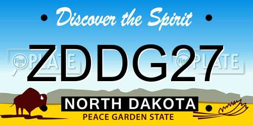 ZDDG27 North Dakota License Plate