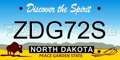 ZDG72S North Dakota License Plate