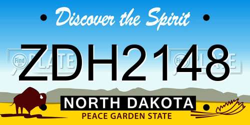 ZDH2148 North Dakota License Plate