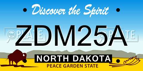 ZDM25A North Dakota License Plate
