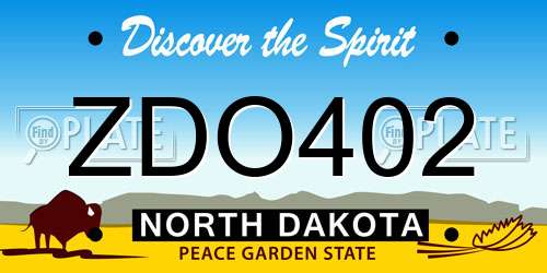 ZDO402 North Dakota License Plate
