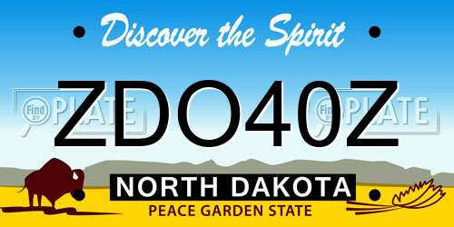 ZDO40Z North Dakota License Plate