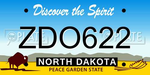 ZDO622 North Dakota License Plate