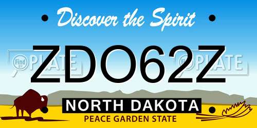 ZDO62Z North Dakota License Plate