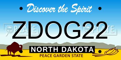 ZDOG22 North Dakota License Plate