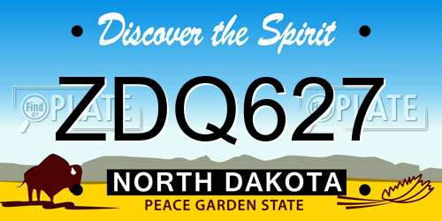 ZDQ627 North Dakota License Plate