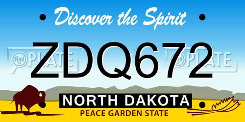 ZDQ672 North Dakota License Plate