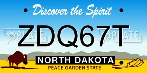 ZDQ67T North Dakota License Plate