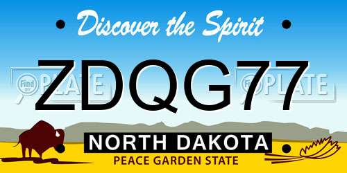 ZDQG77 North Dakota License Plate