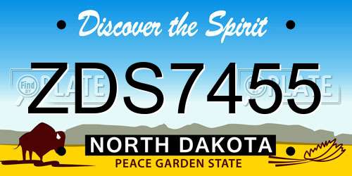 ZDS7455 North Dakota License Plate
