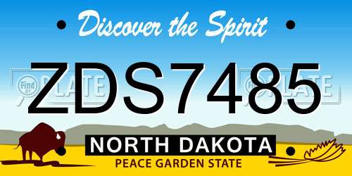 ZDS7485 North Dakota License Plate