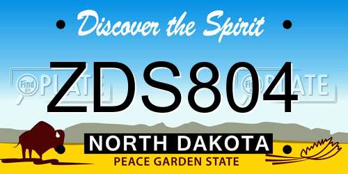 ZDS804 North Dakota License Plate