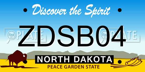 ZDSB04 North Dakota License Plate