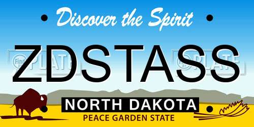 ZDSTASS North Dakota License Plate