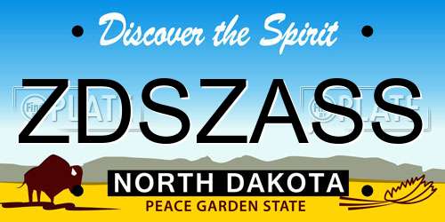 ZDSZASS North Dakota License Plate