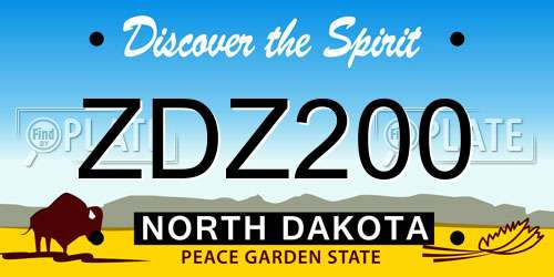ZDZ200 North Dakota License Plate