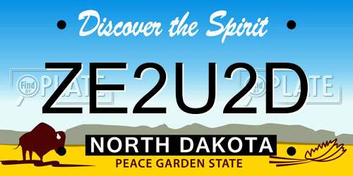 ZE2U2D North Dakota License Plate