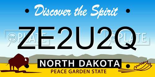 ZE2U2Q North Dakota License Plate