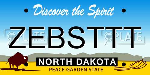 ZEBSTTT North Dakota License Plate