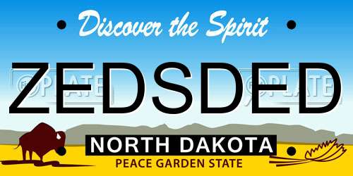 ZEDSDED North Dakota License Plate