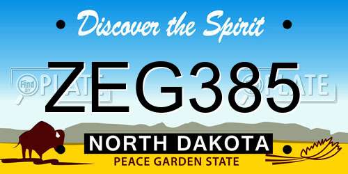 ZEG385 North Dakota License Plate