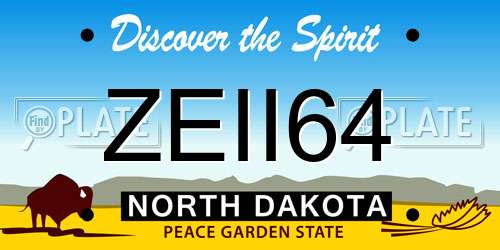 ZEII64 North Dakota License Plate