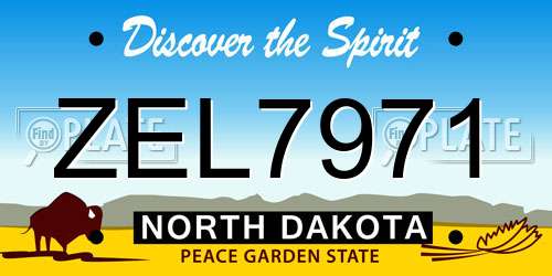 ZEL7971 North Dakota License Plate