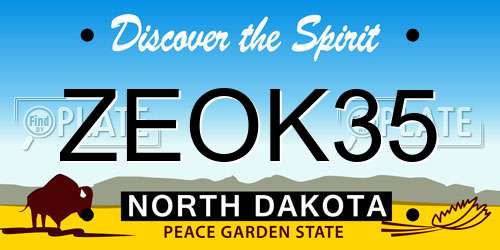 ZEOK35 North Dakota License Plate