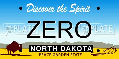 ZERO North Dakota License Plate