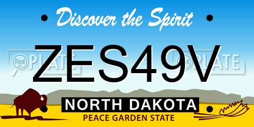 ZES49V North Dakota License Plate