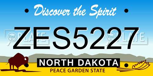 ZES5227 North Dakota License Plate